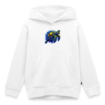 Tortue - Sweat Premium à capuche enfant bio - blanc - Devant - AI Model Kid Female (0cm)