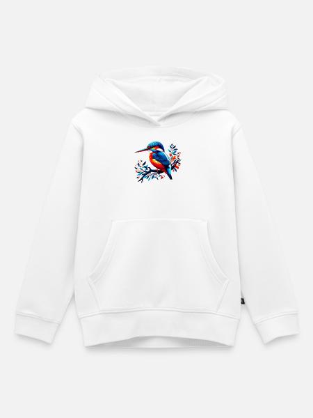 Eisvogel - Kinder Premium Organic Hoodie - Weiß