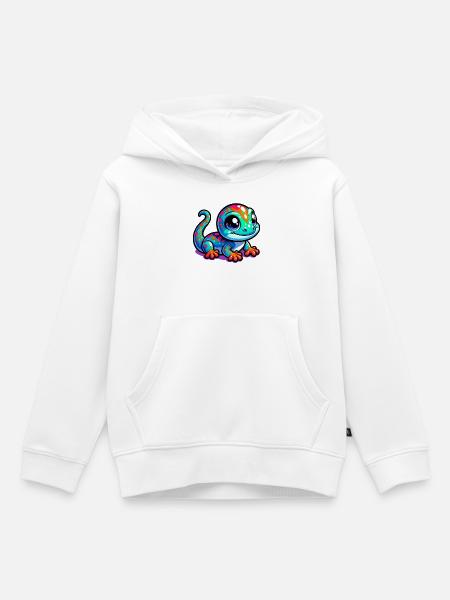Gecko - Kinder Premium Organic Hoodie - Weiß