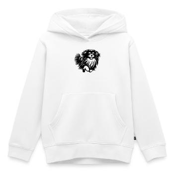 Épagneul tibétain - Sweat Premium à capuche enfant bio - blanc - Devant - AI Model Kid Female (0cm)