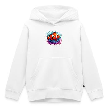 Poisson-clown - Sweat Premium à capuche enfant bio - blanc - Devant - AI Model Kid Female (0cm)