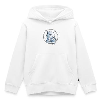 Drolliger Eisbär Mit Schal I Polarbär I Bär - Kinder Premium Organic Hoodie - Weiß - Vorne - AI Model Kid Female (0cm)