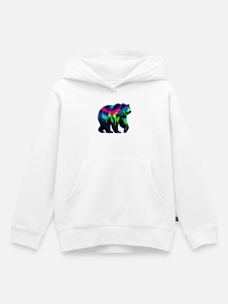 Bär - Kinder Premium Organic Hoodie - Weiß