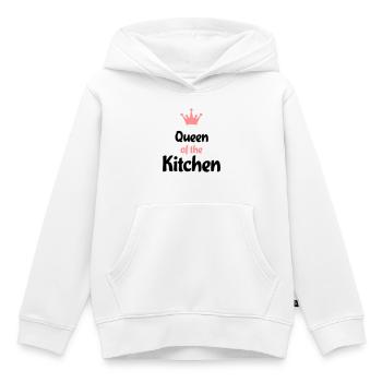 Tablier de cuisine pour votre dîner - Sweat Premium à capuche enfant bio - blanc - Devant - AI Model Kid Female (0cm)