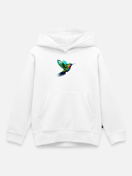 Kolibri - Kinder Premium Organic Hoodie - Weiß