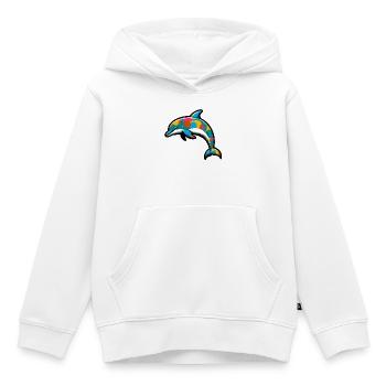 Delfin - Kinder Premium Organic Hoodie - Weiß - Vorne - AI Model Kid Female (0cm)
