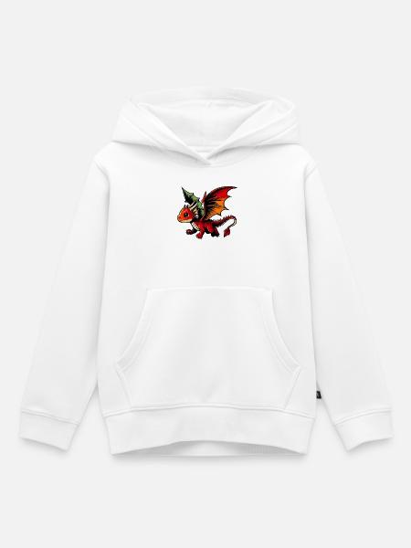 Drache - Kinder Premium Organic Hoodie - Weiß