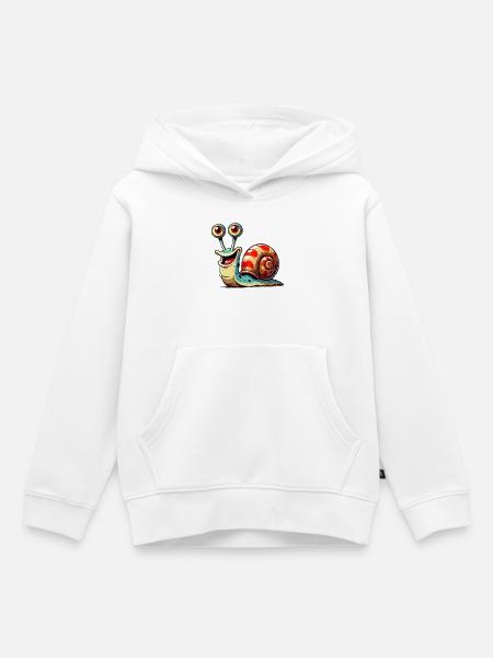Schnecke - Kinder Premium Organic Hoodie - Weiß