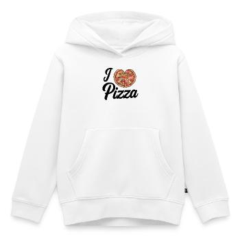 J’aime la pizza coeur - Sweat Premium à capuche enfant bio - blanc - Devant - AI Model Kid Female (0cm)