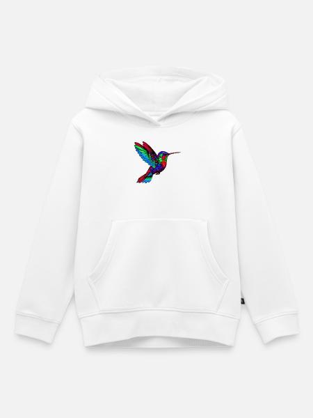 Kolibri - Kinder Premium Organic Hoodie - Weiß