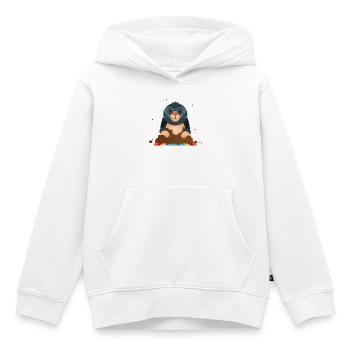 Sympathischer Maulwurf mit Brille–Tolles Tiermotiv - Kinder Premium Organic Hoodie - Weiß - Vorne - AI Model Kid Female (0cm)