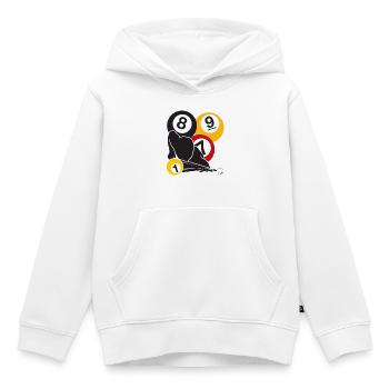 Billard-Fokus - Kinder Premium Organic Hoodie - Weiß - Vorne - AI Model Kid Female (0cm)