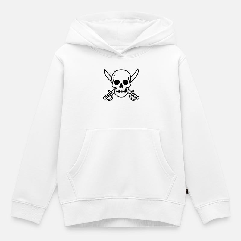 Pirates - Sweat Premium à capuche enfant bio - blanc
