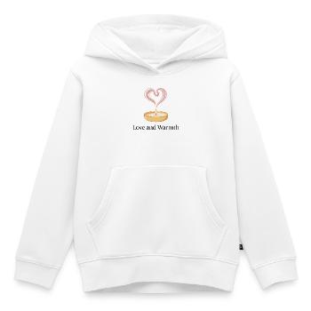 Herzförmige Kerzenflammenillustration - Kinder Premium Organic Hoodie - Weiß - Vorne - AI Model Kid Female (0cm)