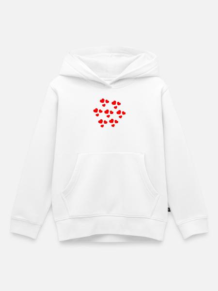 Abstrakte Herzen für romantische Anlässe - Kinder Premium Organic Hoodie - Weiß