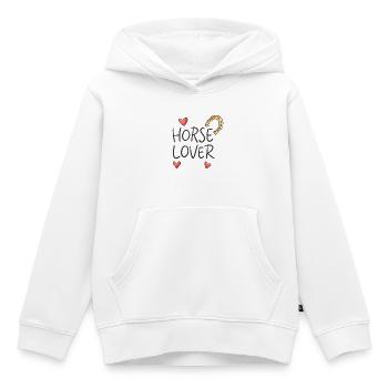 Amour Chevaux Visuelle - Sweat Premium à capuche enfant bio - blanc - Devant - AI Model Kid Female (0cm)
