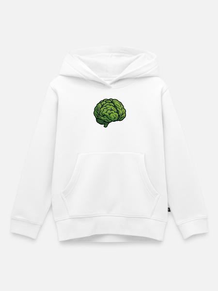 Salat-Gehirn - Kinder Premium Organic Hoodie - Weiß