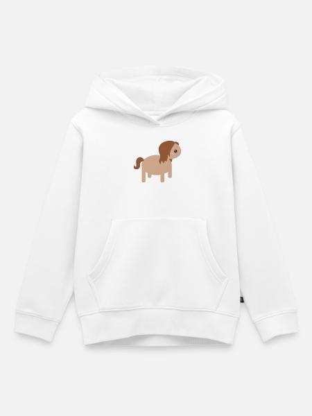Einzigartige Pferdecharakter-Illustration - Kinder Premium Organic Hoodie - Weiß