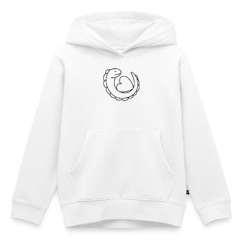 Lézard avec cœur – Gecko, amour et symbole de protection - Sweat Premium à capuche enfant bio - blanc - Devant - AI Model Kid Female (0cm)