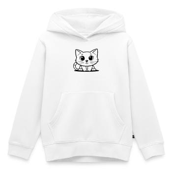 Silhouette de l’emblème de minuit - Sweat Premium à capuche enfant bio - blanc - Devant - AI Model Kid Female (0cm)