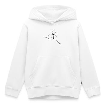runner - Kids Premium Organic Hoodie - white - Front - AI Model Kid Female (0cm)