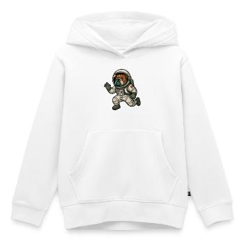 Astro Bulldog Explorer - Sweat Premium à capuche enfant bio - blanc - Devant - AI Model Kid Female (0cm)