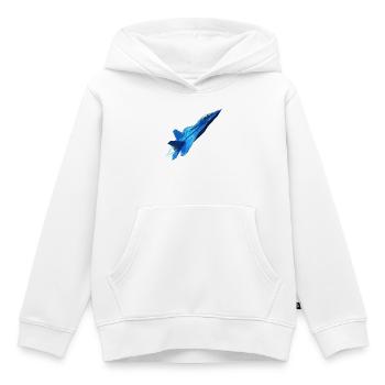Blue Geometry Jet - Kids Premium Organic Hoodie - white - Front - AI Model Kid Female (0cm)
