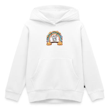 Hoppelhase Regenbogen-Schaukel - Kinder Premium Organic Hoodie - Weiß - Vorne - AI Model Kid Female (0cm)