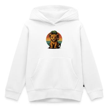 Löwen Junges Chamäleon - Kinder Premium Organic Hoodie - Weiß - Vorne - AI Model Kid Female (0cm)