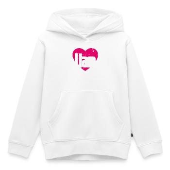 I Love Liam Pink Heart I Love Liam - Kids Premium Organic Hoodie - white - Front - AI Model Kid Female (0cm)