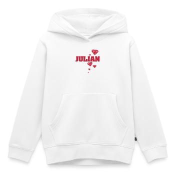 Geschenk für Julian - Kinder Premium Organic Hoodie - Weiß - Vorne - AI Model Kid Female (0cm)