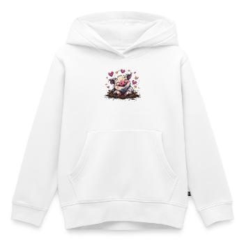 Un cochon sincère dans la poussière - Sweat Premium à capuche enfant bio - blanc - Devant - AI Model Kid Female (0cm)