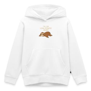 Paresseux du sommeil : mode faible consommation - Sweat Premium à capuche enfant bio - blanc - Devant - AI Model Kid Female (0cm)