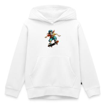 Skateboard Australian Shepherd - Chien - Sweat Premium à capuche enfant bio - blanc - Devant - AI Model Kid Female (0cm)
