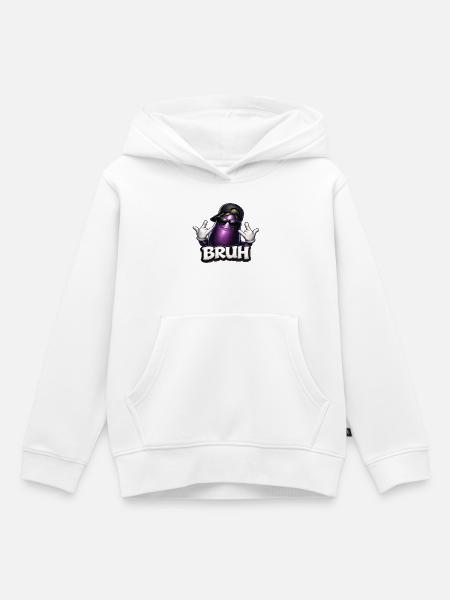 Aubergine Bruh Cool Kids Kinder  - Kinder Premium Organic Hoodie - Weiß