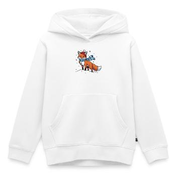 Winterfuchs mit Schal - Kinder Premium Organic Hoodie - Weiß - Vorne - AI Model Kid Female (0cm)