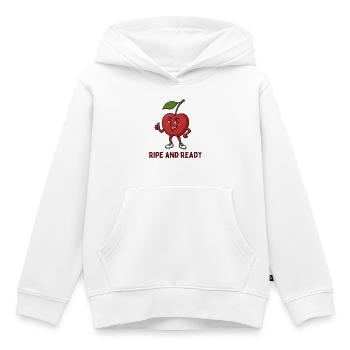 Cherry ripe and ready - Kids Premium Organic Hoodie - white - Front - AI Model Kid Female (0cm)