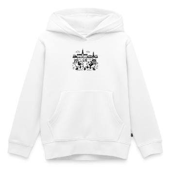 Art de lignes mimaliste du patinage artistique - Sweat Premium à capuche enfant bio - blanc - Devant - AI Model Kid Female (0cm)