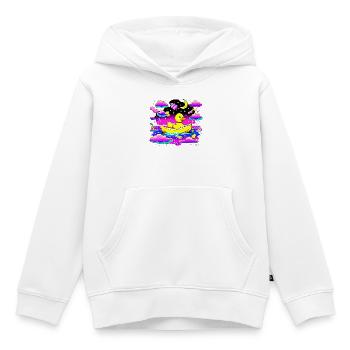Bunte Quietscheente im Regenbogenboot - Kinder Premium Organic Hoodie - Weiß - Vorne - AI Model Kid Female (0cm)