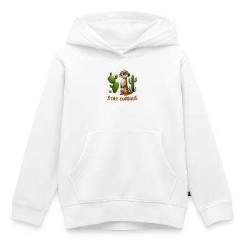 Little Meerkat in the Cactus Garden - Kids Premium Organic Hoodie - white - Front - AI Model Kid Female (0cm)