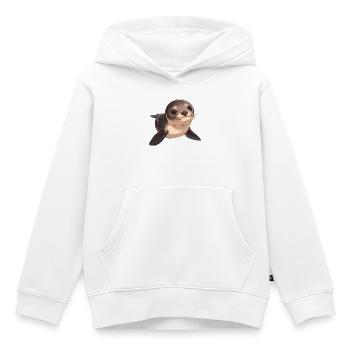 Lions de mer Lion de mer - Sweat Premium à capuche enfant bio - blanc - Devant - AI Model Kid Female (0cm)