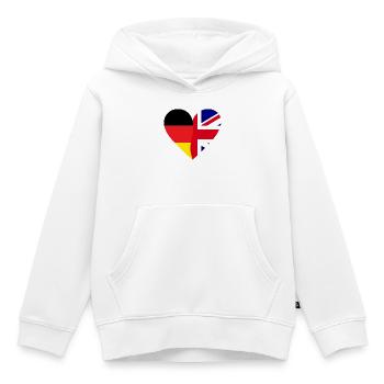 Germany Great Britain Heart - Kinder Premium Organic Hoodie - Weiß - Vorne - AI Model Kid Female (0cm)