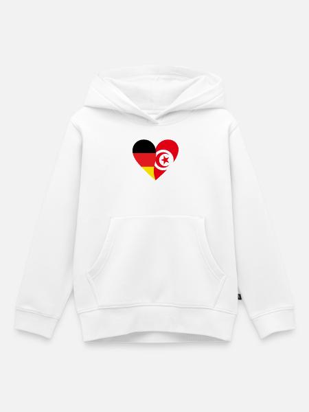 Herz der zwei Länder - Kinder Premium Organic Hoodie - Weiß