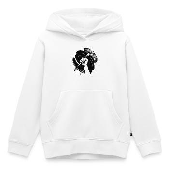 PAINT IT BLACK - black & white - Kids Premium Organic Hoodie - white - Front - AI Model Kid Female (0cm)