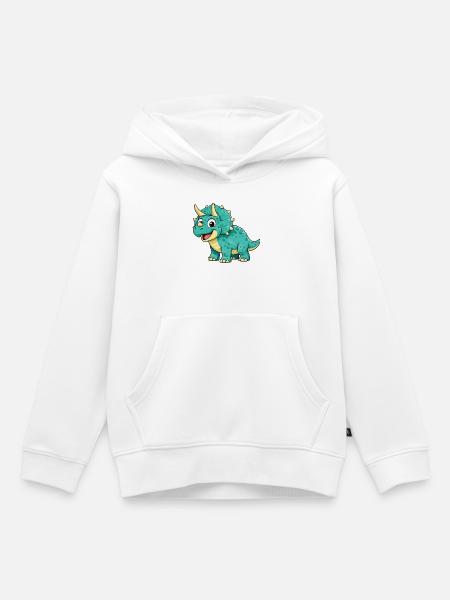 Triceratops Dino Comic - Kinder Premium Organic Hoodie - Weiß