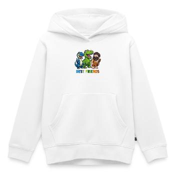 Dino Best Friends Höhlenmensch Comic - Kinder Premium Organic Hoodie - Weiß - Vorne - AI Model Kid Female (0cm)