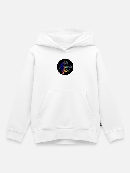 All Black Ya Farbverlauf Script - Kinder Premium Organic Hoodie - Weiß