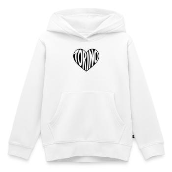 Turin, Turin Typographie du cœur - Sweat Premium à capuche enfant bio - blanc - Devant - AI Model Kid Female (0cm)