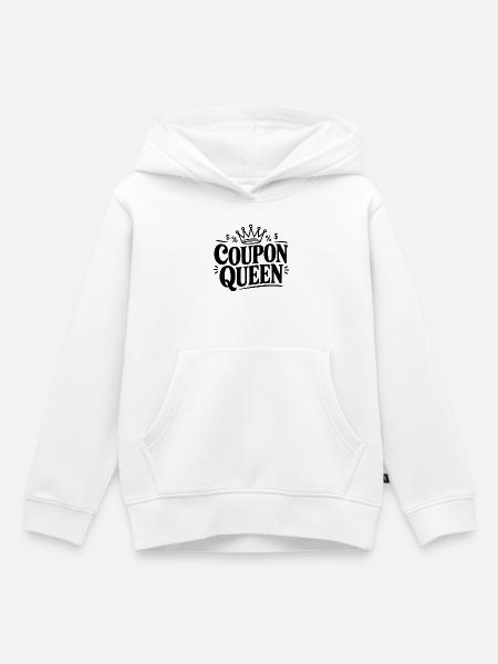 Couponkönigin - Kinder Premium Organic Hoodie - Weiß