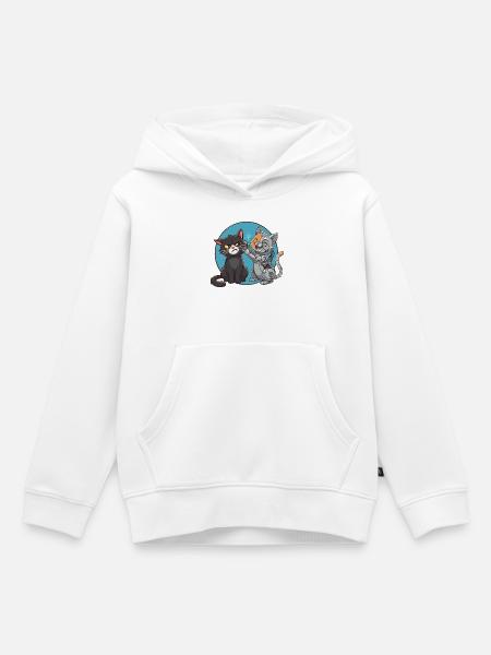 Chat und Roboter - Kinder Premium Organic Hoodie - Weiß